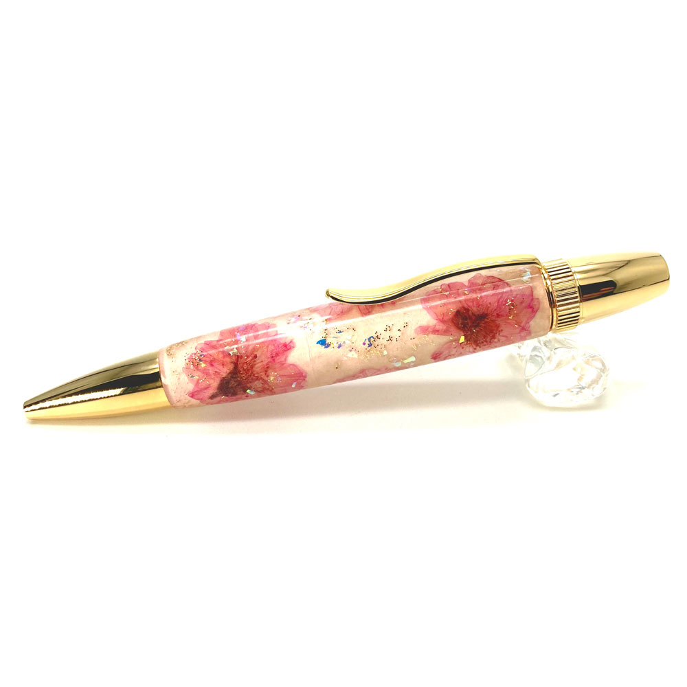 【楽天市場】Flower Pen 八重桜 押し花を加工した花柄の軸 高級 ボールペン 手作り 日本製 母の日 プレゼント オンリーワン 装飾：文具の森 楽天市場店