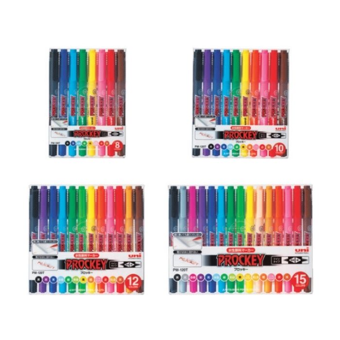 楽天市場】三菱鉛筆 プロッキーアソートセット 水性サインペン 8色