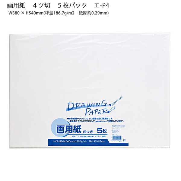 楽天市場】エヒメ紙工 白画用紙 四ツ切 W540×H380mm 4枚入り GA4-4P