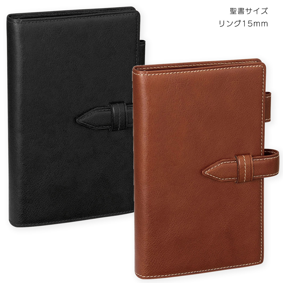 レイメイ藤井　システム手帳　ダ・ヴィンチ　グランデ　オイルレザー　聖書サイズ　リング15mm　DB1408