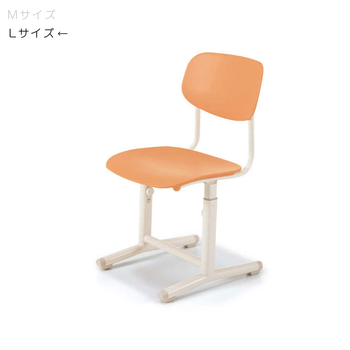 コクヨ　児童生徒用イス　可動式　背座樹脂　サニーオレンジ色　Lサイズ　JIS規格対応　ESC-CAPL-EZYL1