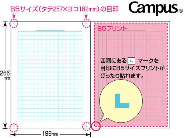 楽天市場 コクヨ キャンパスノート 用途別 プリント貼付用 5mm方眼10mm実線 5冊セット ノ 36s10 5nb ブング ステーション