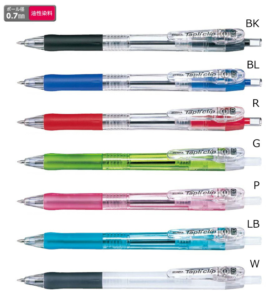 ヘンプル ゼブラ F827044-BN5-BL タプリクリップ 0.7 ボールペン 青 1本