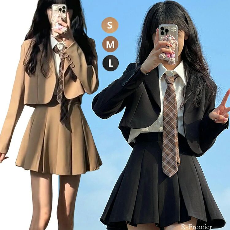 【送料無料】卒業式 スーツ 女の子 なんちゃって制服 韓国 制服 卒服 女の子 ピアノ発表会 スーツ 女の子 卒服 女子 ネクタイ フォーマルスーツ 子供 服 大きいサイズ 小学生 発表会 フォーマル スーツ プレザー ジャケット 白シャツ スカート ブラウス