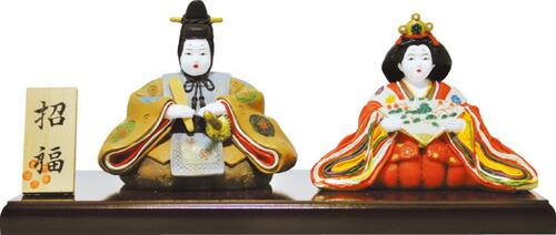 ひな人形 お雛様 縁起の良い雛【錦彩　内裏雛（大)】オブジェ 置物 開運招福の　縁起の良い置物