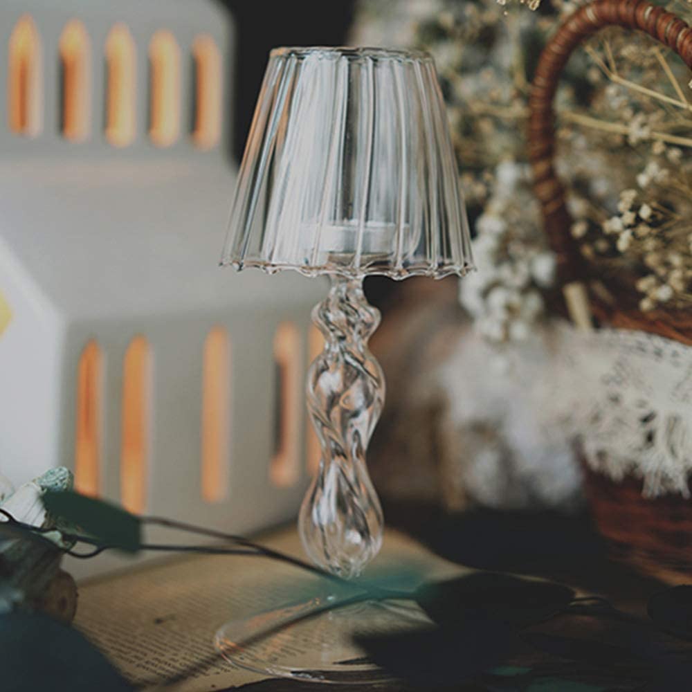 楽天市場】大小2個セット ガラス スチール製 キャンドルスタンド