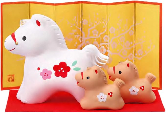 楽天市場】錦彩招福午 (子うま付) 干支 2025年 午 馬 新年 置物 干支