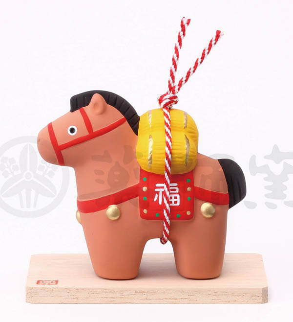 楽天市場】瀬戸焼錦彩招福午陶器の置物（瓢箪から駒・大）【馬、ウマ