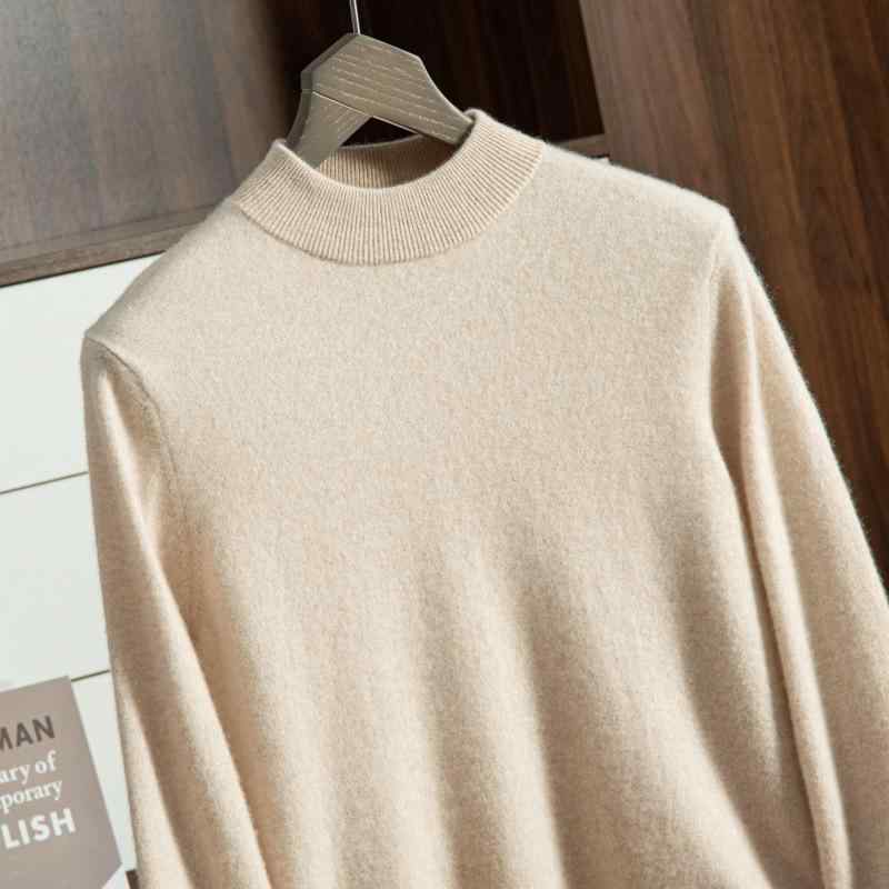 編み物 メンズ 成人男性用  プルオーバー タートルネック ティーシャツ 朦々たる 無地 秋冬 生あたたかい 心地好い S M L XL 2XL 3XL ベージュ 薄墨色 青色 緑であること 赤いこと 黒いこと メンズファッション-トップス-カーディガン