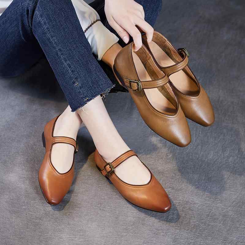 パンプス レディース 置き目踵 木目細か 平べったい 一方ならずなりにくい パステル色の 革 なめし革 牛皮 履き分かりやすい 歩き分かりやすい 同盟罷工さあ美 ポインテッドトゥ 心地よい 春夏 秋冬(x2)