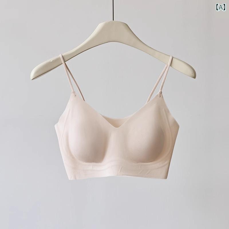 ブラジャー レディース 抹胸タイプ 薄型 通気性 ノンワイヤー 快適 伸縮性 ナイロン スキンカラー ピンク ブラック ベージュ 普段使い ヨガ 春夏(x2)