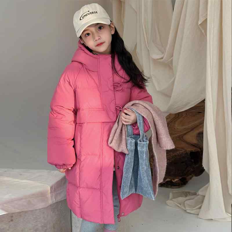 ダウンジャケット キッズ 女児 ベビー 中綿 コート アウター 厚手 防寒 フード付き 中長丈 ピンク 黒 黄色 紫 110cm 120cm 130cm 140cm 150cm 160cm