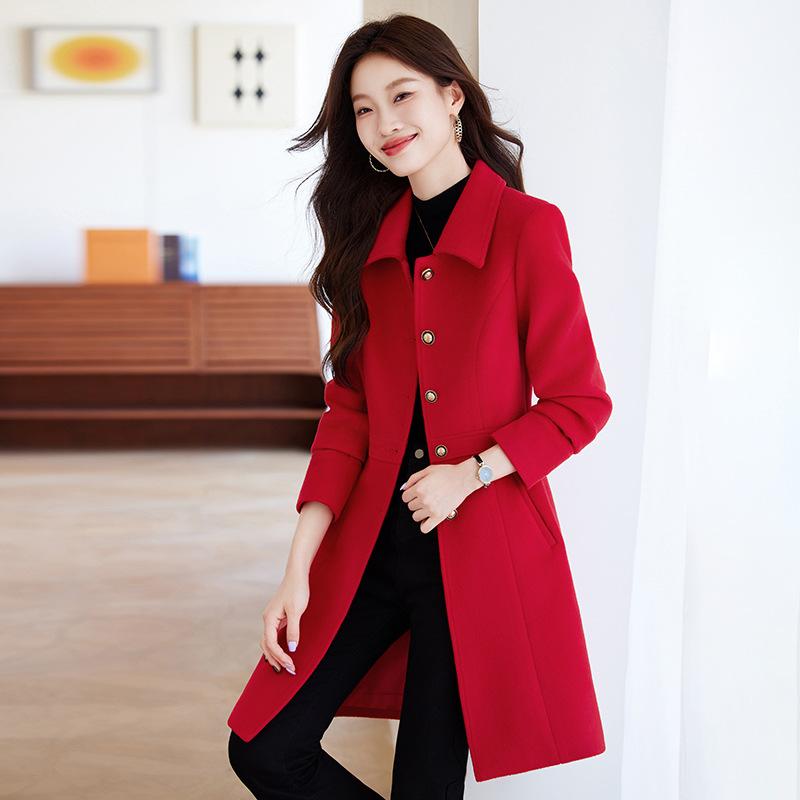 楽天市場】コート ノーカラー ツイード 金ボタン 長袖 Aライン コート