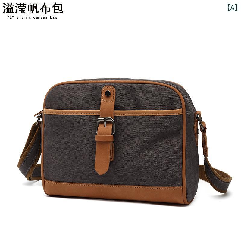 ショルダーバッグ レディース 帆布 キャンバス 斜めがけ 防水 収納 革 レザー グレー ベージュ カーキ コーヒー 普段使い|ブリルビ