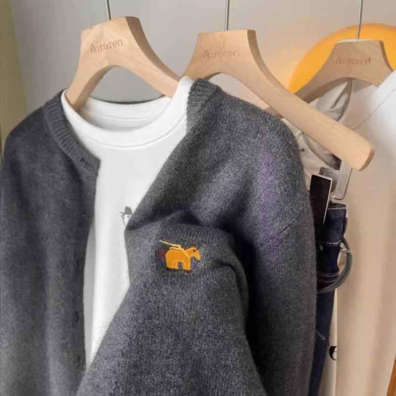 カーディガン レディース 薄手 ニットカーディガン ウール 刺繍 長袖 丸首 トップス 羊毛 前開き S M L XL XXL 春秋冬 カジュアル 日韓スタイル 普段使い