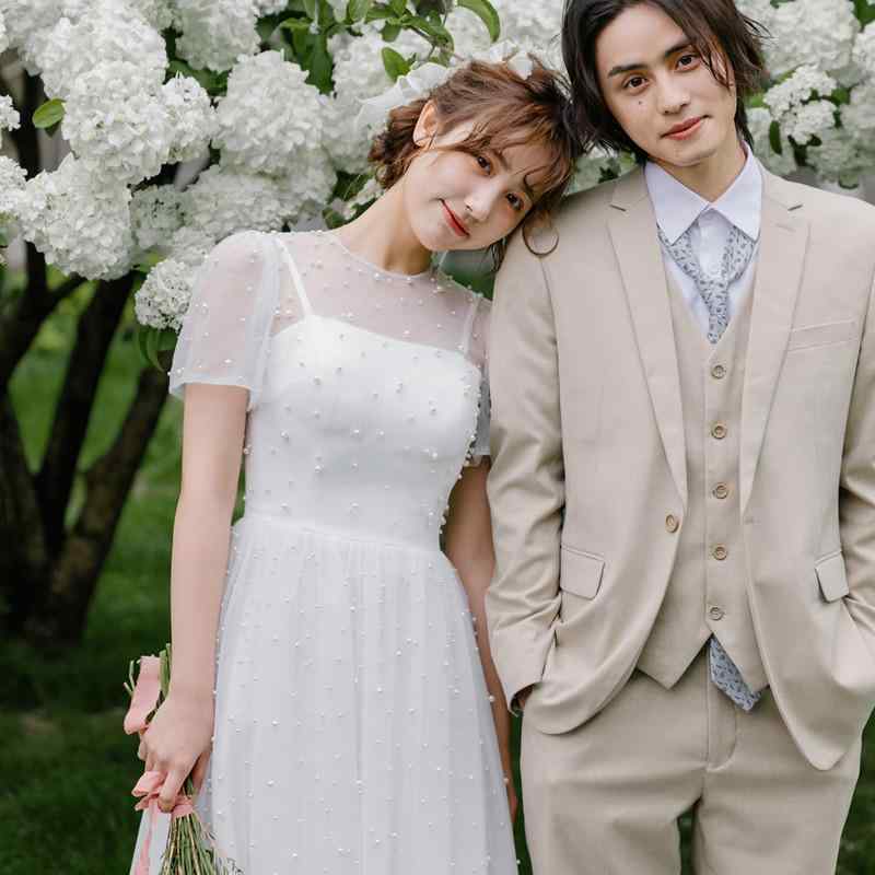 ウェディングドレス レディース 仙 スリーブレス Aライン ビーズ ポリエステル 結婚式 披露宴 パーティー 二次会 花嫁ドレス 白