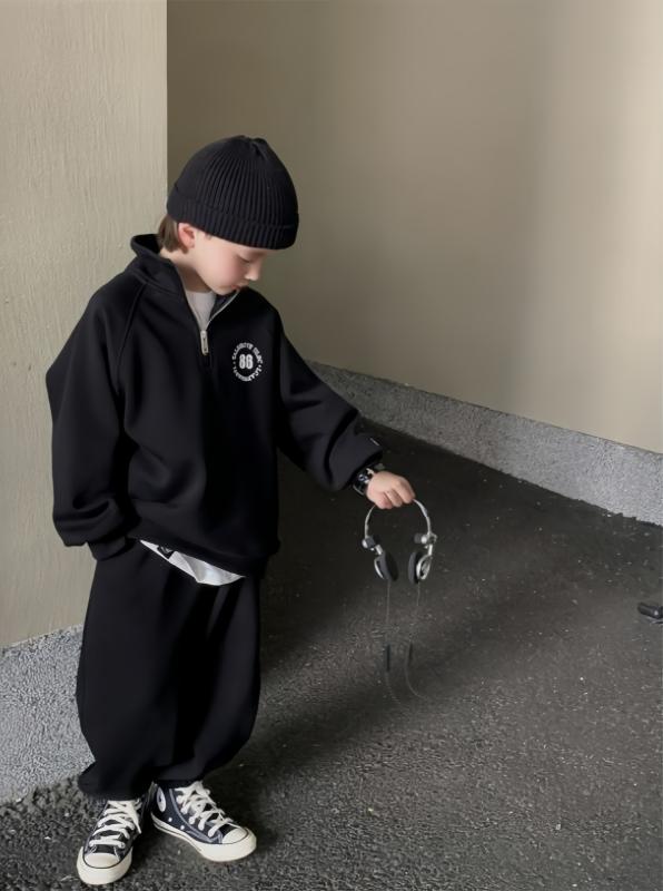 子供服 秋冬用裏起毛スウェット セットアップ 男の子 ミドル丈 トップス パンツ 2点セット 120cm 130cm 140cm 150cm 160cm 170cm