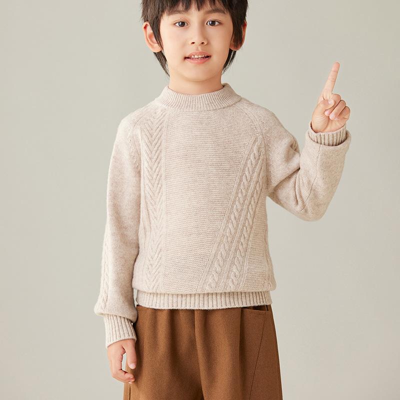 ニット・セーター キッズ 子供服 秋冬 ウール 半高 タートルネック 厚手 男女兼用 斜め編み ミドル丈 無地 普段着 通学着 100cm 110cm 120cm 130cm 140cm 150cm 160cm 170cm