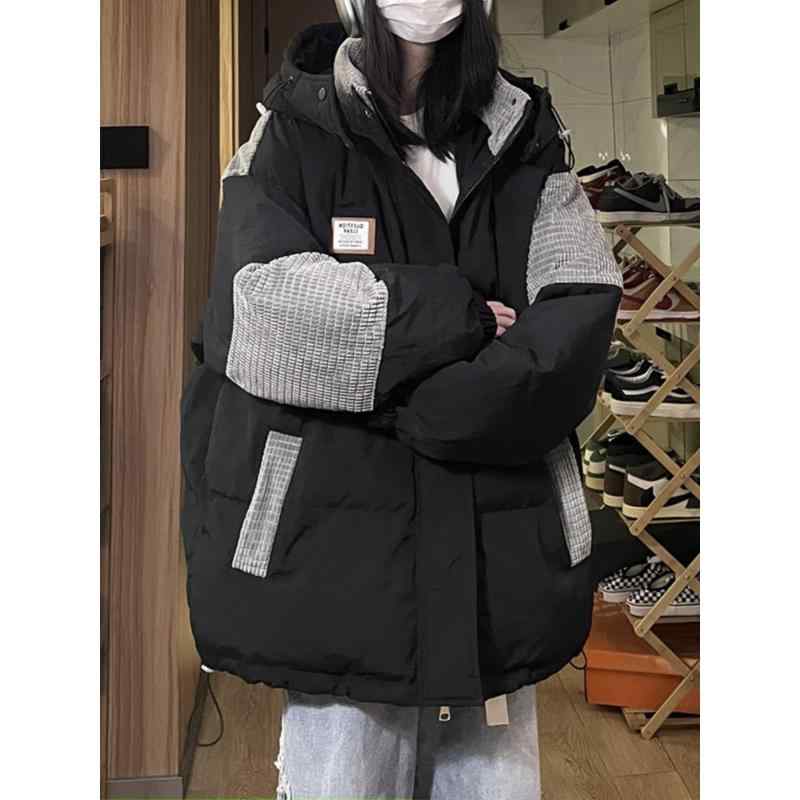 綿服 レディース 大きいサイズ フード付き ジャケット 冬 厚手 ゆったり 無地 ショート丈 シェニール織 長袖 ドロップショルダー ブルゾン アウター|ブリルビ