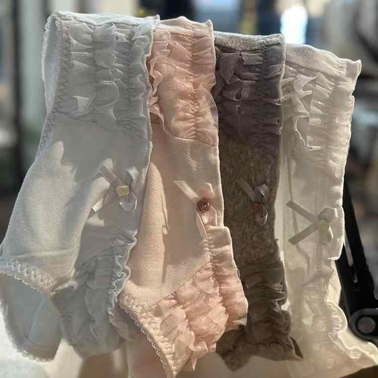 パンツ レディース ショーツ かわいい 綿 提花 通気性 無地 春夏秋冬 オールシーズン 少女 下着 ランジェリー 月光白 ・屎脂粉 浅水藍 軽麻灰(x10)