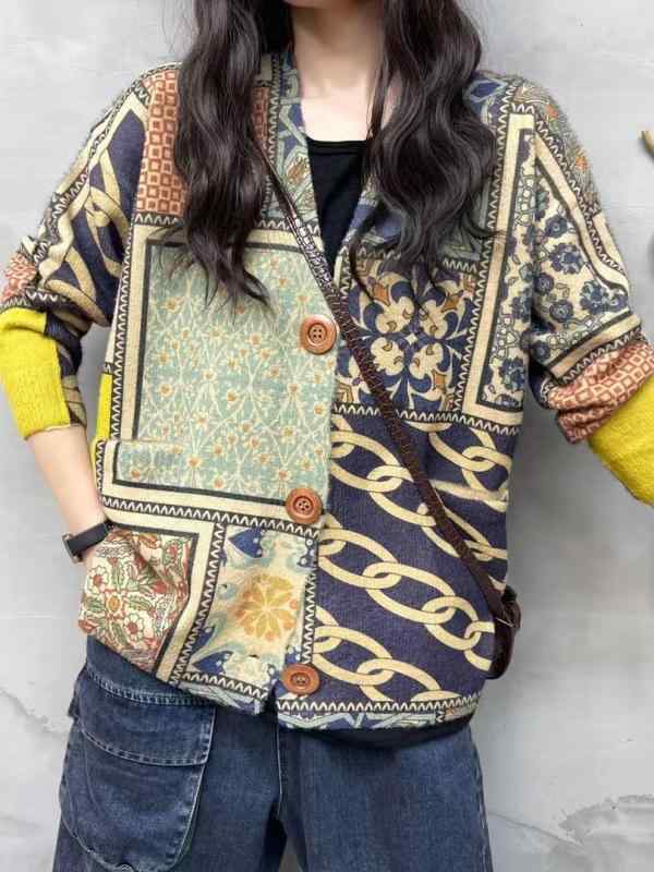 ニット レディース 秋冬 カーディガン 民族風 Vネック ファー 花柄 ゆったり 手編み風 ざっくりニット レトロ アクリル あったか 暖かい トップス 長袖(x5) 12,549円