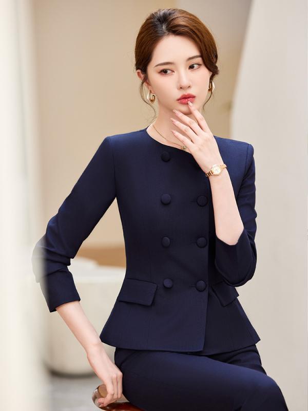 事務服 レディース 秋冬 美容 受け付け ユニフォーム テーラードジャケット ズボン ズボン下orスコート 仕掛ける ポリエステル ビスコース人絹 黒いこと 薄墨色 青み S M L XL 2XL 3XL 4XL(x7)