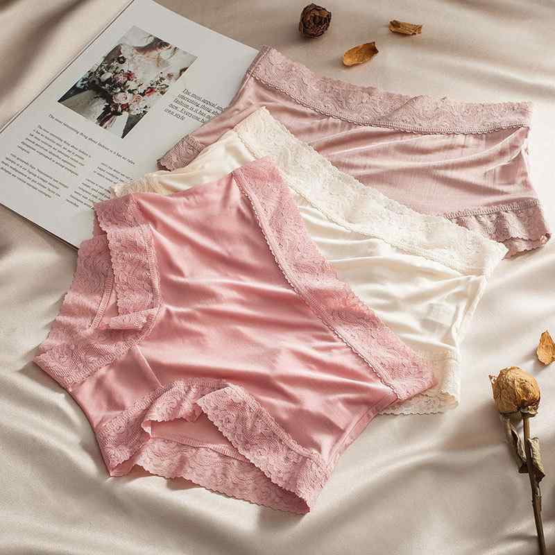 ショーツ レディース 女性用 中間ウエスト 桑蚕? レース 通気性 無縫製 シームレス ショーツ 大きいサイズ 速乾 M L XL XXL ブラック ベージュ ピンク系