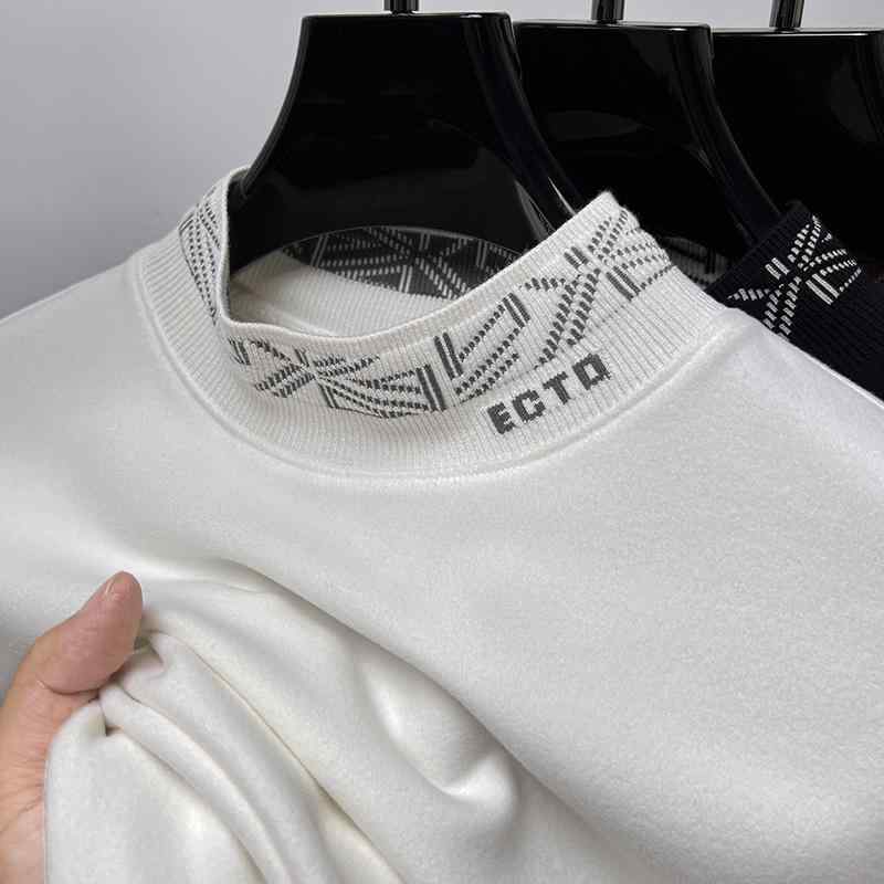 Tシャツ メンズ 男性用 インナー あったか 高機能 裏起毛 秋冬用 長袖 トップス 白 黒 ニット カットソー