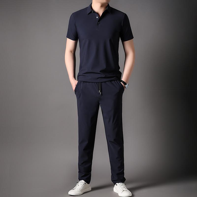 メンズ 速乾 セットアップ 部屋着 半袖 Tシャツ 長ズボン 薄手 接触冷感 桑蚕糸混紡 スポーツウェア 普段使い 散歩着