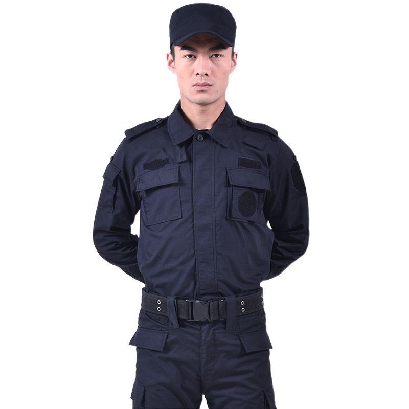 警備員 作業服 セットアップ 男性用 トップス パンツ コットン 紺色系 耐摩耗性 通気性 夏用 長袖 半袖 春秋