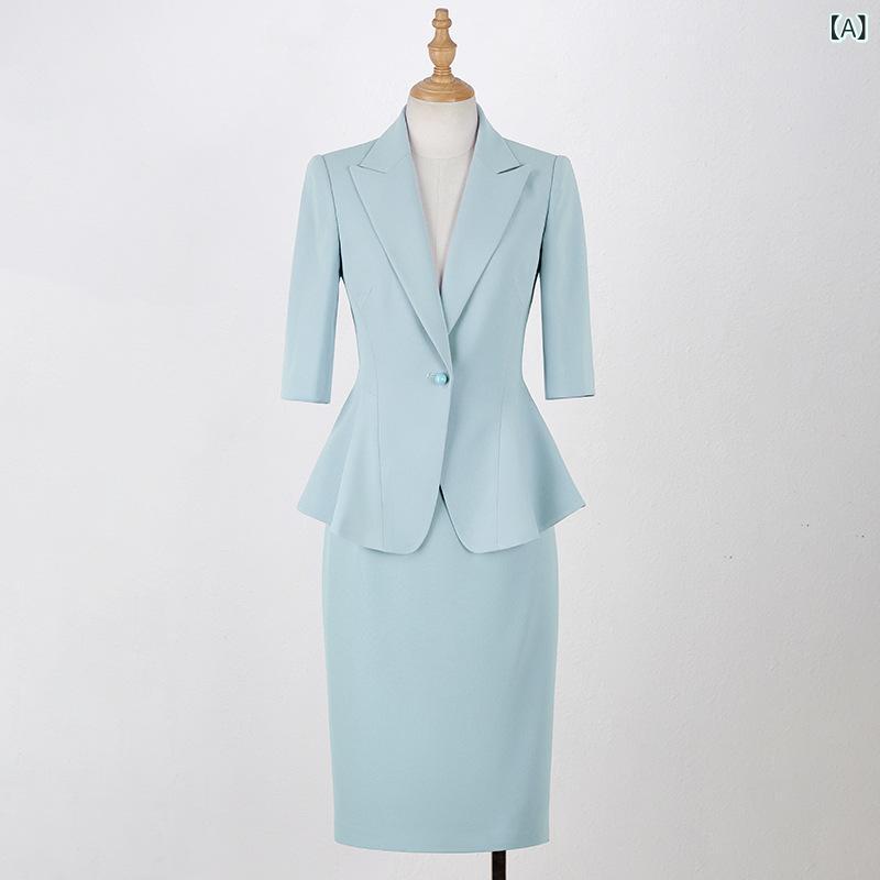 Xiangchunniao パープル スーツ レディース ミッド スリーブ 通勤 小さめ スーツ ジャケット 作業服 フォーマル