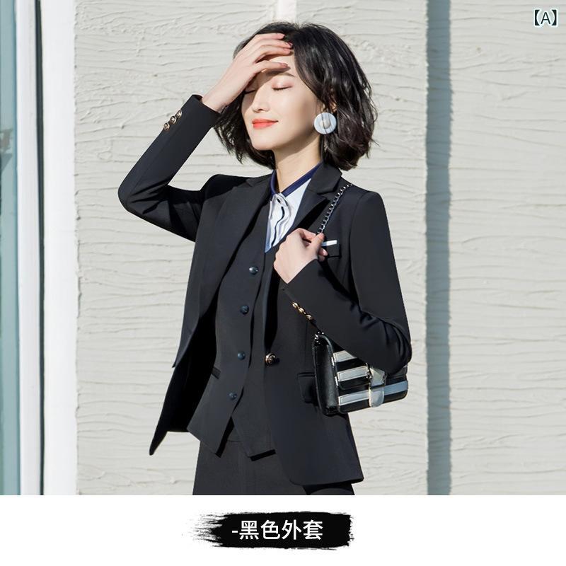 女性 スーツ 秋冬 新型 長袖 女性 スーツ ホテル 作業服 ビジネス 面接 正装 女性 スーツ