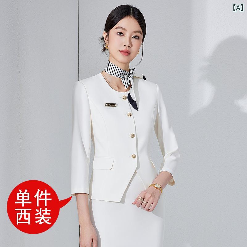 技能 美容院 工 装 背広 女装中 袖 吉祥天 范 白 進行掛り者 芸 考 貴石 店 スコート 燕尾服(x2)
