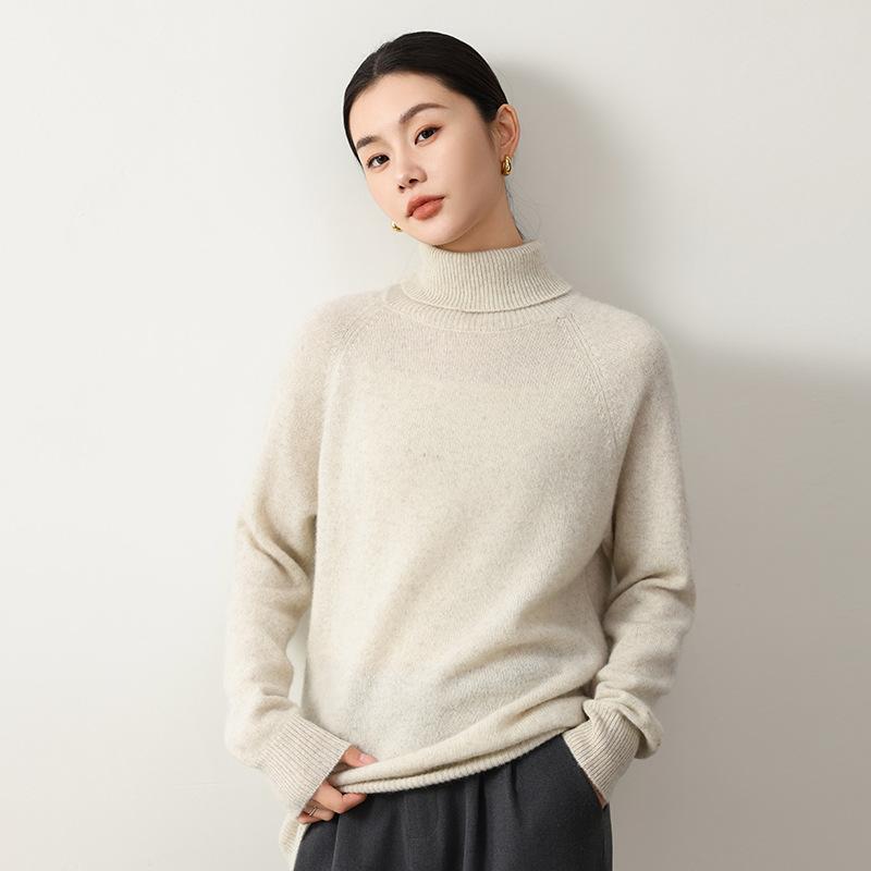 ニット レディース タートルネック ?牛 ヤク 長袖 プルオーバー トップス インナー 厚手 暖かい 無地 M L XL オフホワイト カーキ シルバーグレー ブラウン キャメル 秋｜ブリルビ