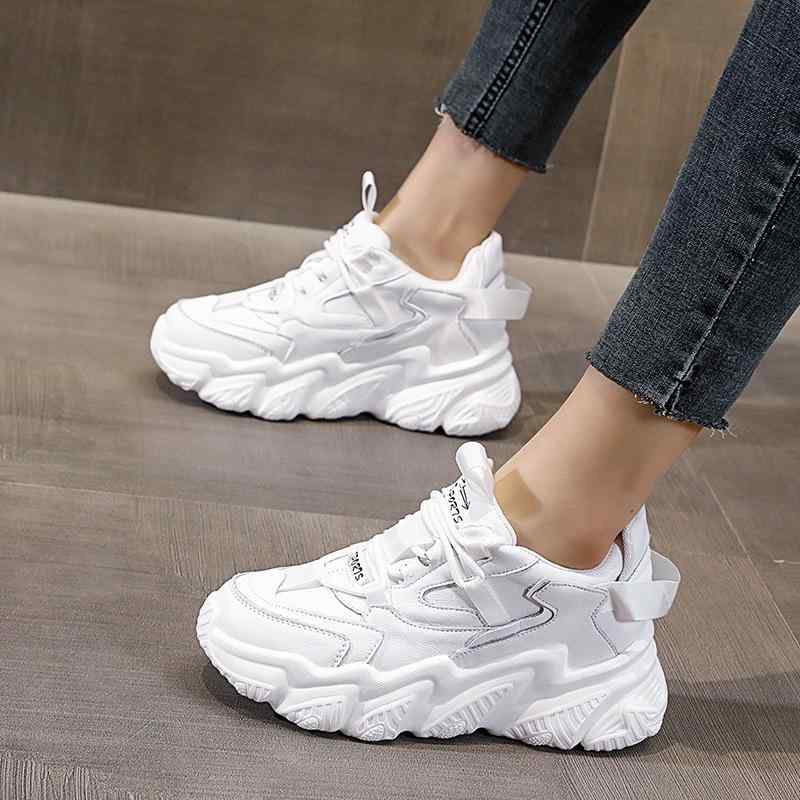 [スニーカー レディース] 厚底スニーカー ダッドスニーカー 韓国 スタイル 7cm 5cm 身長アップ 美脚効果 軽量 通気性 滑り止め 普段使い デイリー 春夏 秋冬