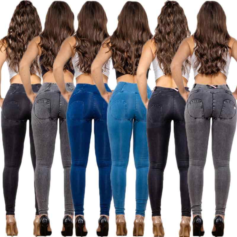 デニム レディース 小脚 デニムパンツ スキニー ジーンズ ハイウエスト 美脚 着痩せ シェイプアップパンツ ブラック グレー インディゴブルー ライトブルー