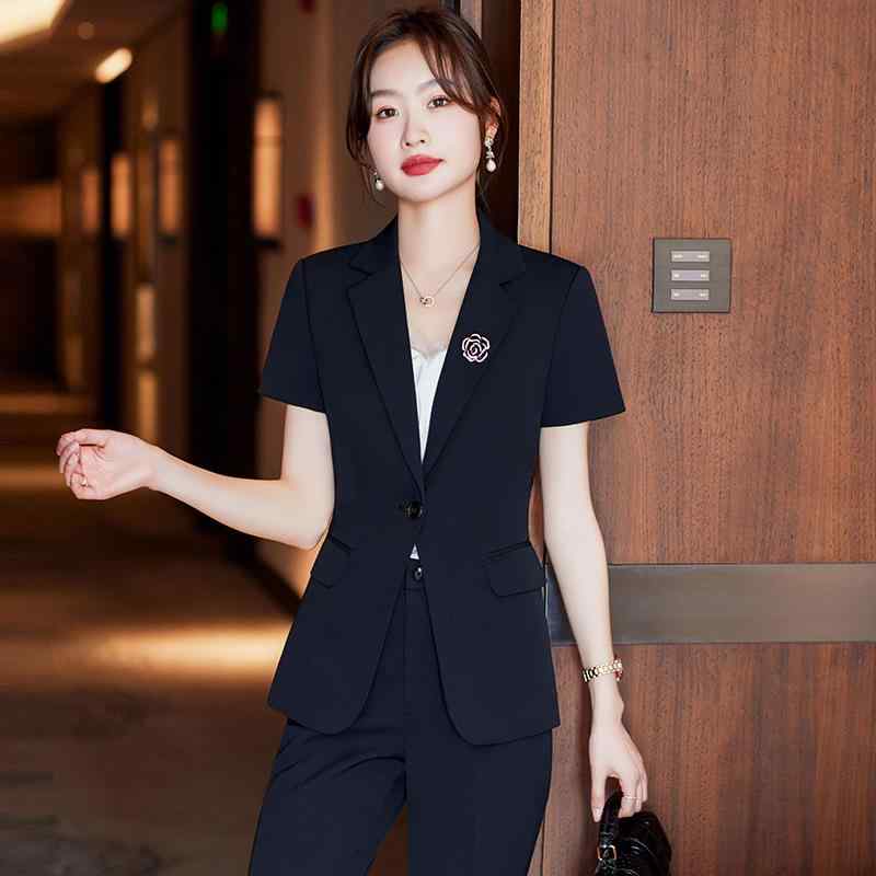 スーツ レディース 半袖 スカート パンツ 綿混紡 面接 フォーマル オフィス 通勤 elegantes OLスタイル 春夏 ホワイト ブラック ブルー S M L XL XXL 3XL 4XL