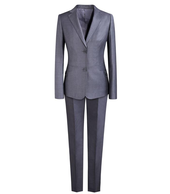 スーツ レディース グレー ウール混紡 ビジネス フォーマル セットアップ 豪華 スタイルアップ 細見え テーラードジャケット パンツ オフィスウェア 通勤(x2)