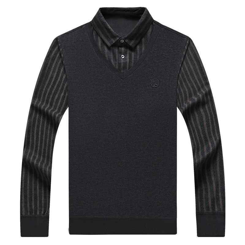Tシャツ メンズ 男性用 冬物 裏起毛 厚手 ストライプ柄 長袖トップス カットソー 紳士服 部屋着 普段使い あったか 暖か グレー 黒 緑 M L XL XXL
