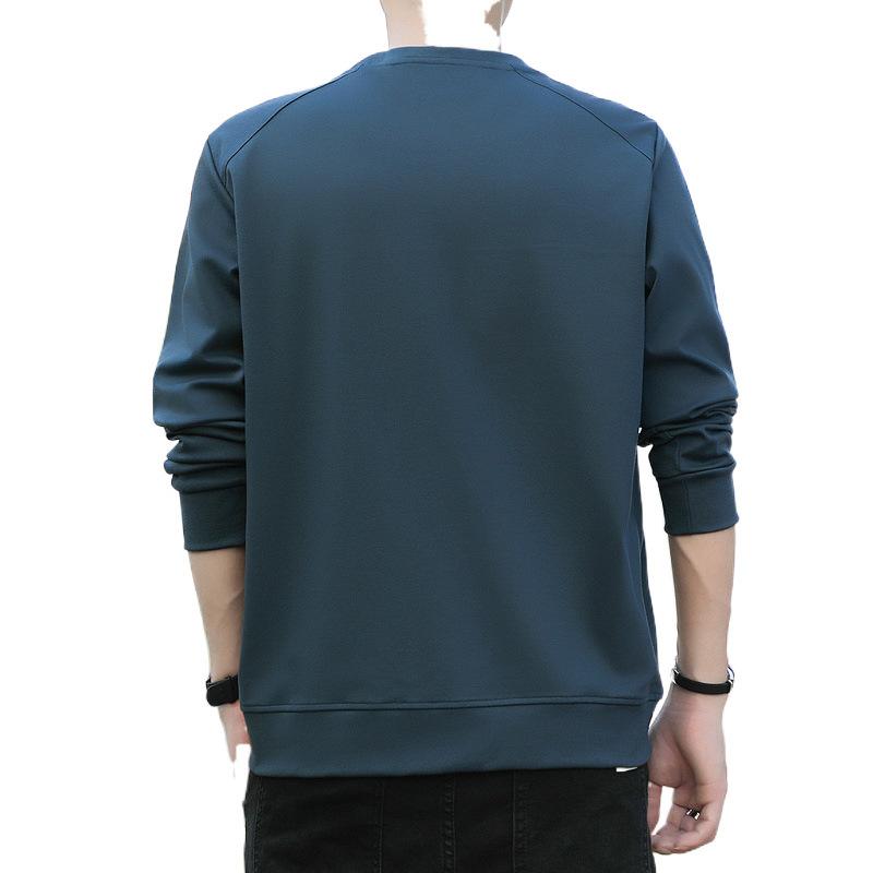 Tシャツ メンズ 男性用 裏起毛 スウェット トレーナー 長袖 トップス カットソー 丸首 プルオーバー 無地 普段使い 部屋着 カジュアル ブラック ブルー ネイビー