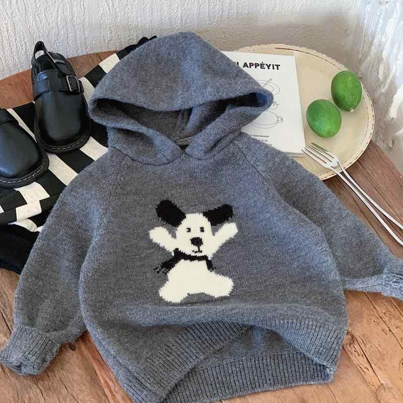 ニット・セーター キッズ 男の子 秋冬 長袖 ニット カートーン柄 子供服 普段着 暖か グレー 80 90 100 110 120 130cm