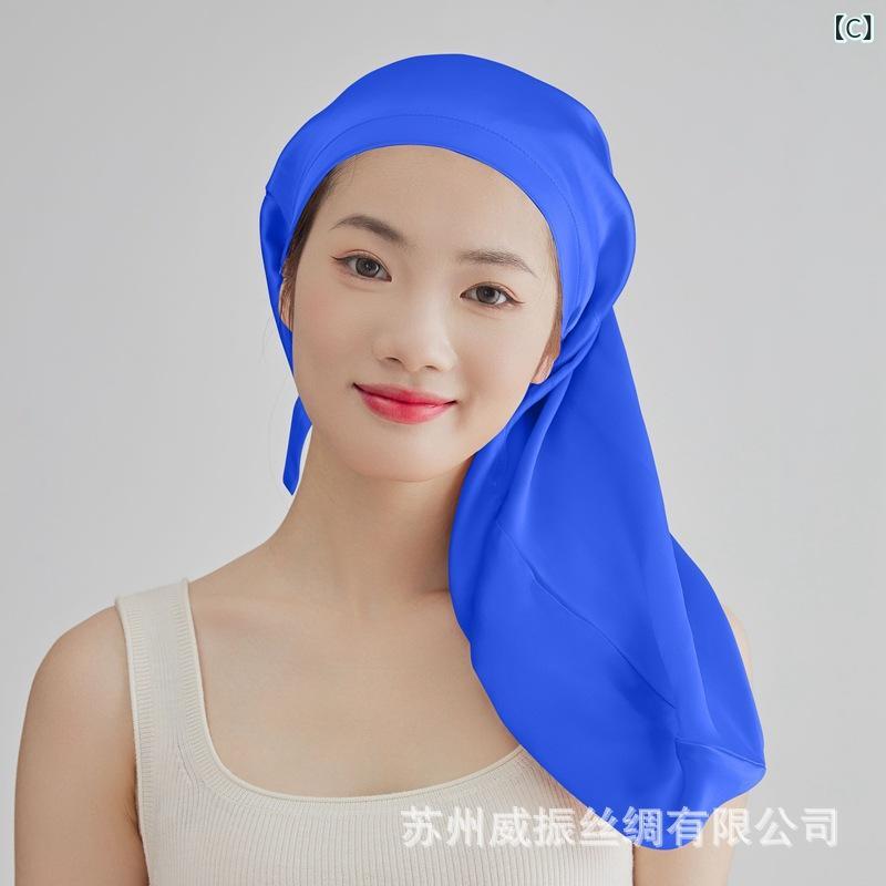 ナイトキャップ レディース 桑蚕糸 製 ヘアキャップ ロング 筒型 帽子 快眠 接触冷感 敏感肌用 産後用 ミルキーホワイト パステルピンク(x2)