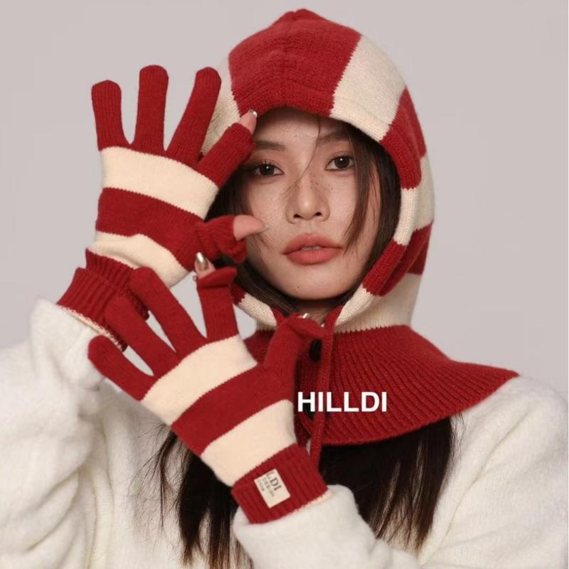 ニット帽 レディース 秋冬 小顔効果 防寒 あったか かわいい 毛糸帽子 ネックウォーマー付き カジュアル 韓国