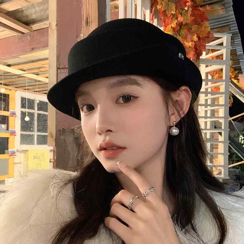 帽子 レディース 秋冬 登山 バケットハット ウール 暖かい つば広 ハット クラシックブラック 千金ホワイト キャメル