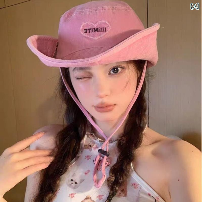 帽子 レディース 登山帽 アウトドア 遮陽帽子 春夏秋冬 漁夫帽 紫外線対策 ハット 愛心 ピンク系2