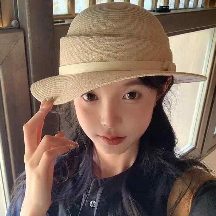 帽子 レディース 春夏 細編み 麦わら帽子 つば広 ハット UVカット 日焼け防止 折りたたみ あご紐付き おしゃれ かわいい 旅行用 普段使い ベージュ ブラック