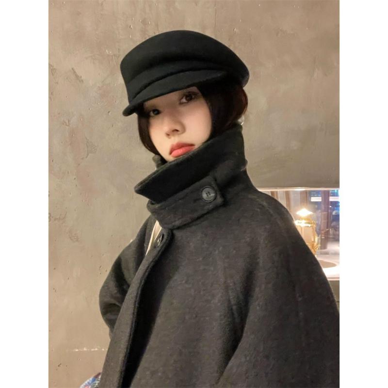 ベレー帽 レディース 秋冬用 羊毛 キャスケット 帽子 小顔効果 八角帽 礼帽 キャップ 黒 茶色 白 おしゃれ かわいい 日よけ 紫外線対策 防寒 ハット 女性2