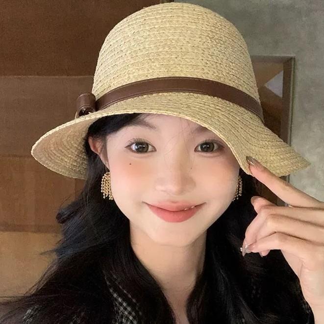 帽子 レディース ハット ラフィア草 ブレード 漁夫帽 サマーハット ビーチ 日よけ帽 UVカット 春夏 おしゃれ かわいい ガーリー フェミニン 旅行用 普段使い