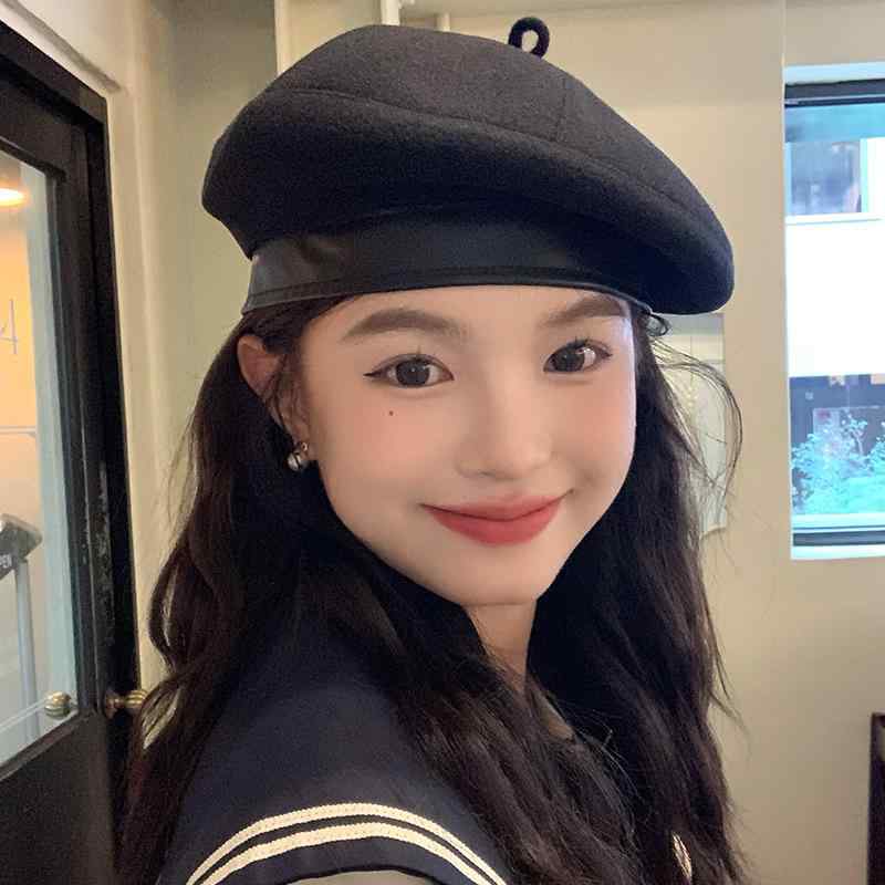 ベレー帽 レディース 秋冬 大判サイズ 小顔効果 帽子 黒 茶色 カーキ ゆったり 締め付けなし 暖かい ポリエステル 普段使い