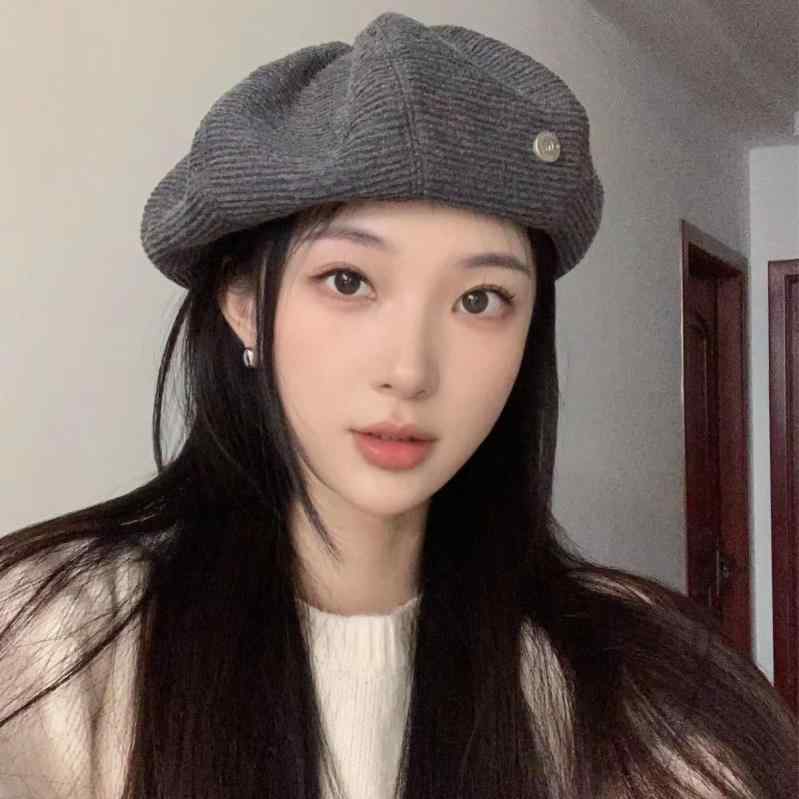 ベレー帽 レディース 大頭 秋冬 帽子 小顔効果 韓国風 おしゃれ かわいい 画家帽 キャップ グレー ブラック ブルー ブラウン2